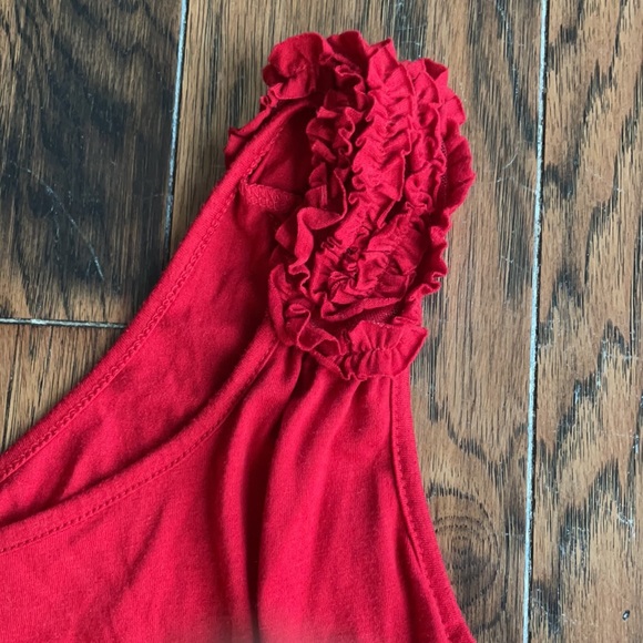 Size L Red One Shoulder Top (Excuse the wrinkles!) - Picture 2 of 2